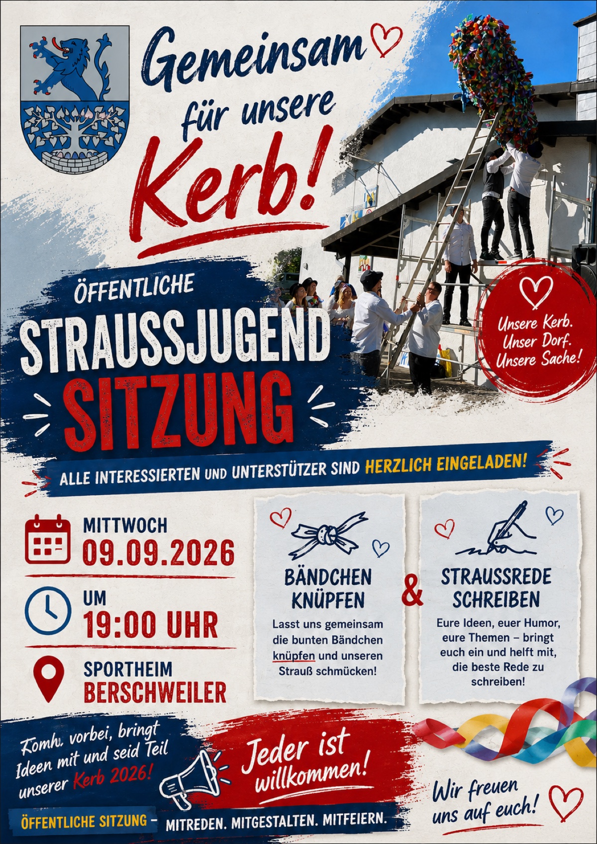 Flyer: Öffentliche Straußjugendsitzung zur Kerb 2026