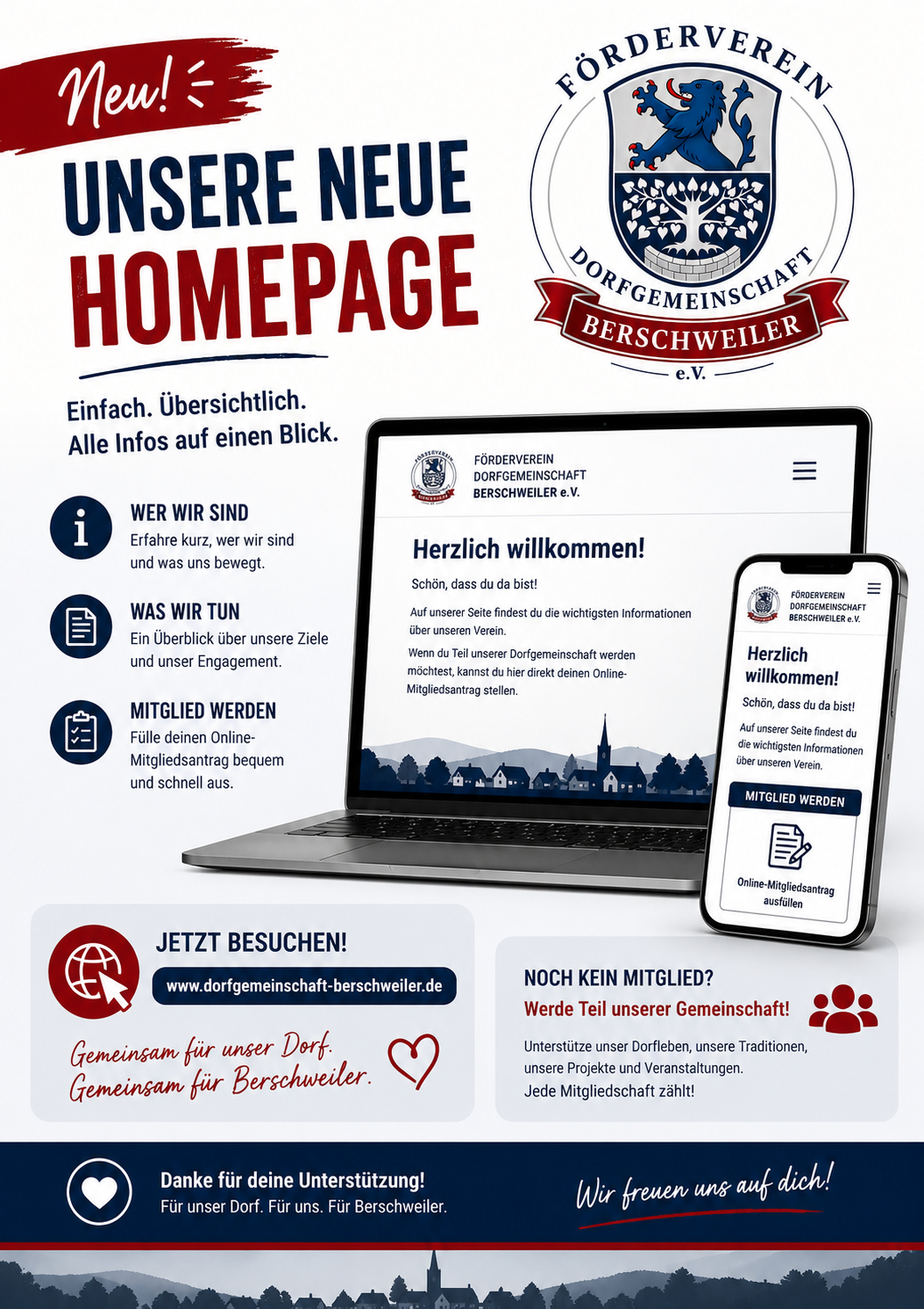 Flyer: Unsere neue Homepage ist online